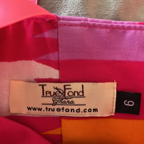 True Fond Ghana Colorful Zig Zag Print Dress with Bows & Tulle - Picture 16 of 16